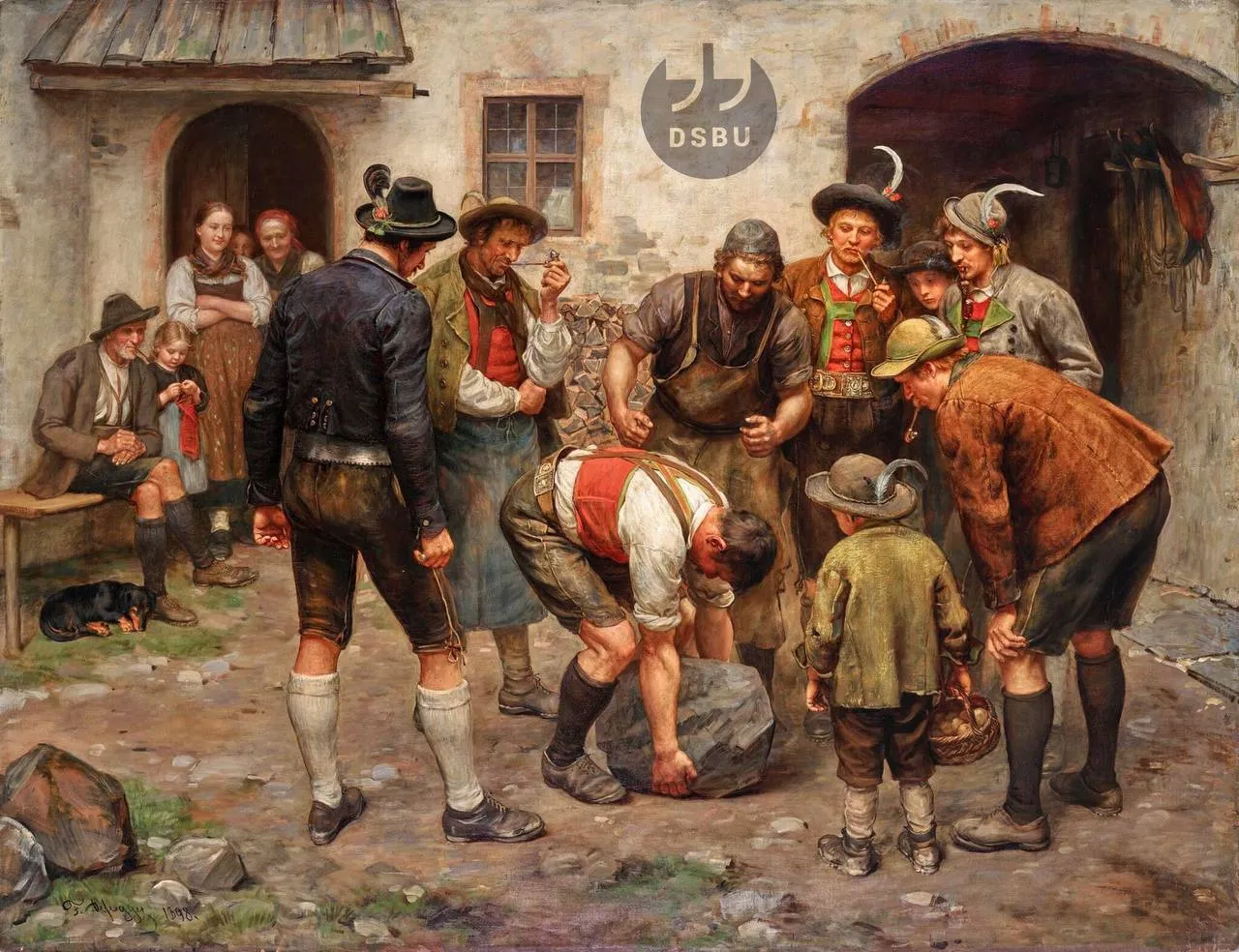 'Испытание силы' (нем. Die Kraftprobe). Это картина австрийского художника Франц фон Дефреггер (Franz von Defregger), 1898 год