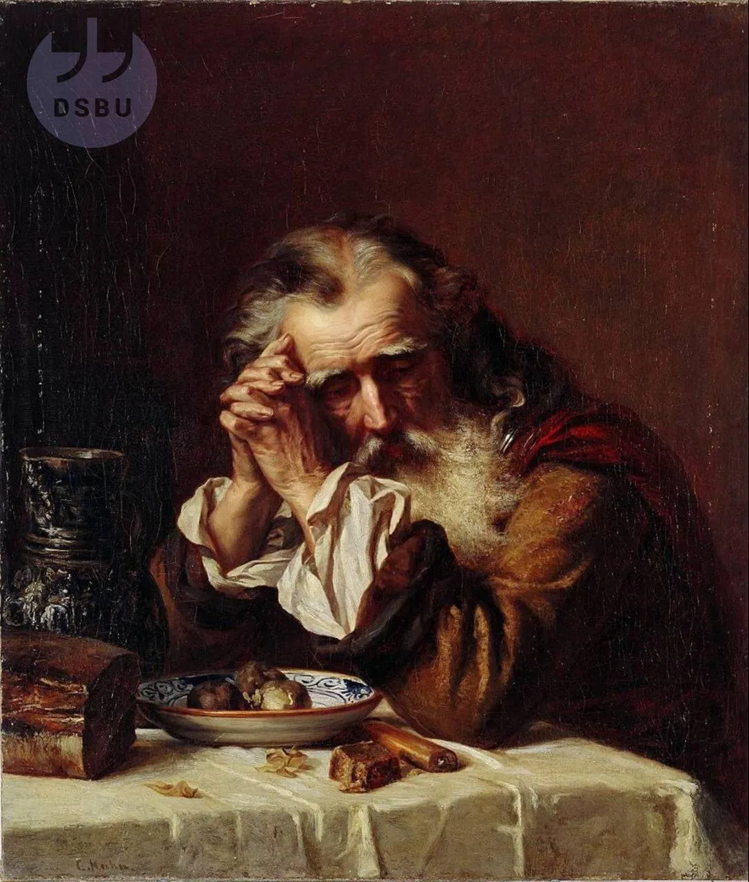 Иллюстрация к рассказу: Карлис Теодорс Хунс, “Думы старика”, 1872