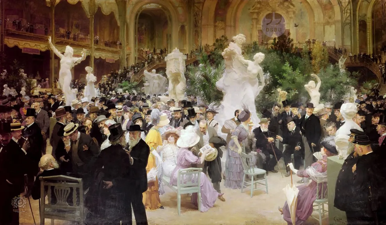 Иллюстрация: Жюль-Александр Грюн, «Пятница в Салоне французских художников», 1911