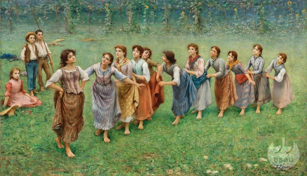 Иллюстрация: Фаусто Зонаро, 'Хвост дьявола (Итальянская детская игра)', 1880-е