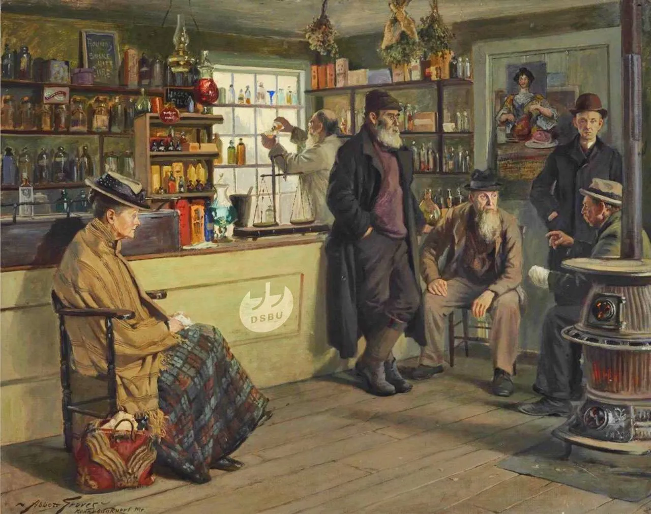 Иллюстрация к рассказу: 'Старая аптека', Эббот Фуллер Грейвс (1859-1936)