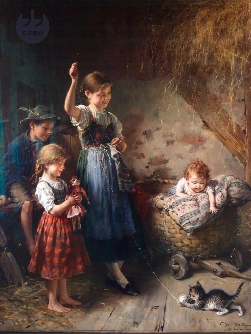 Heinrich Hirt 'Children with a Kitten'