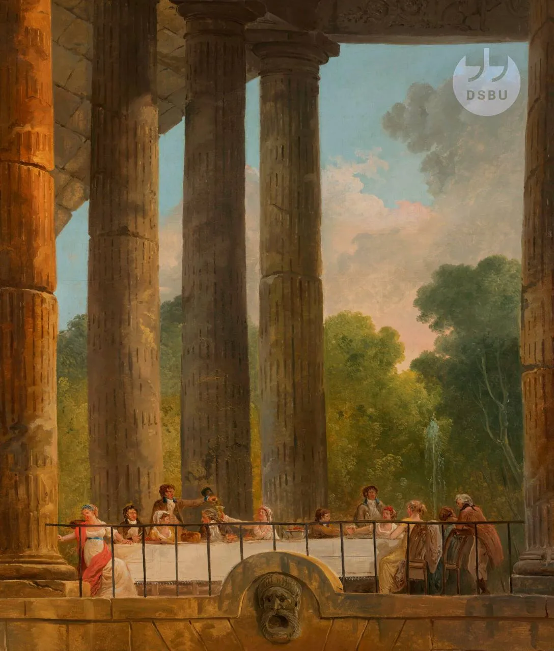 Иллюстрация: Юбер Робер, 'Банкет в руинах храма', 1795 г.