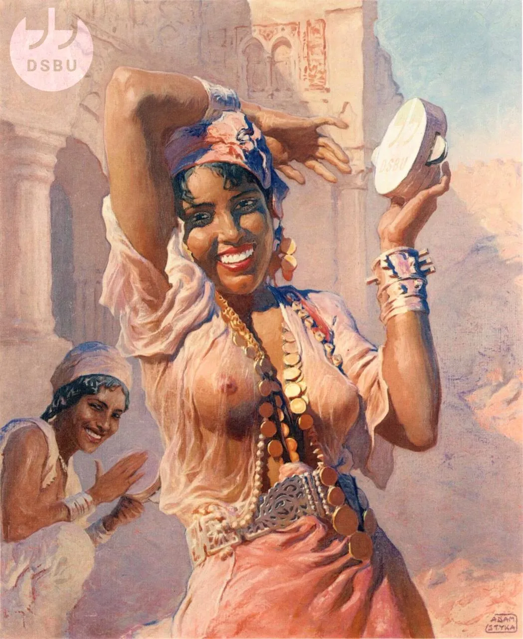 Иллюстрация к рассказу: 'Joie et tambourin', Adam Styka (1890 - 1959)