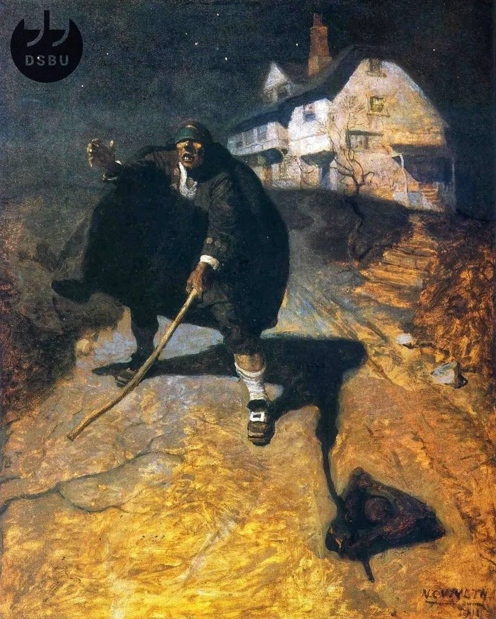 Иллюстрация к рассказу: 'Слепой Пью', Ньюэлл Конверс Уайет, 1911