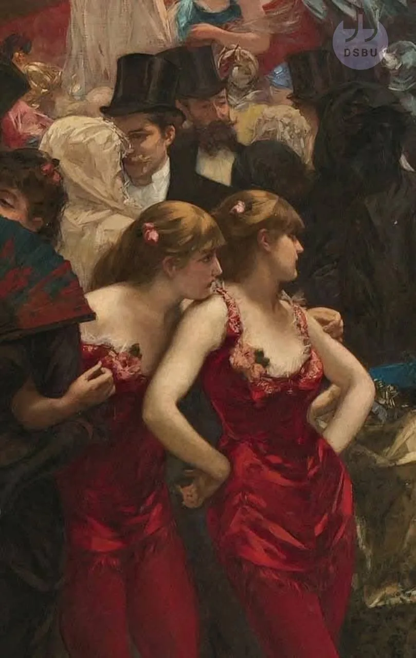 Шарль Эрманс, 'Бал маскарад' (фрагмент), 1880.