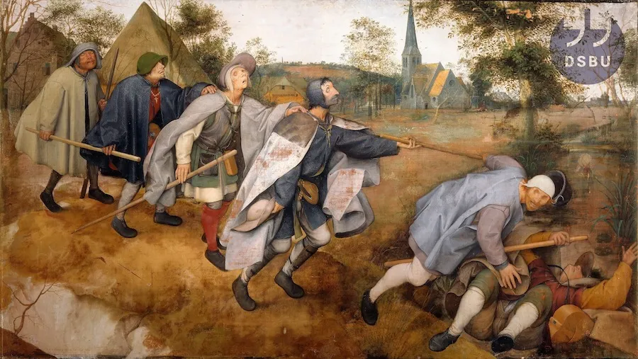 Иллюстрация к рассказу: Питер Брейгель Старший, “Притча о слепых”. 1568